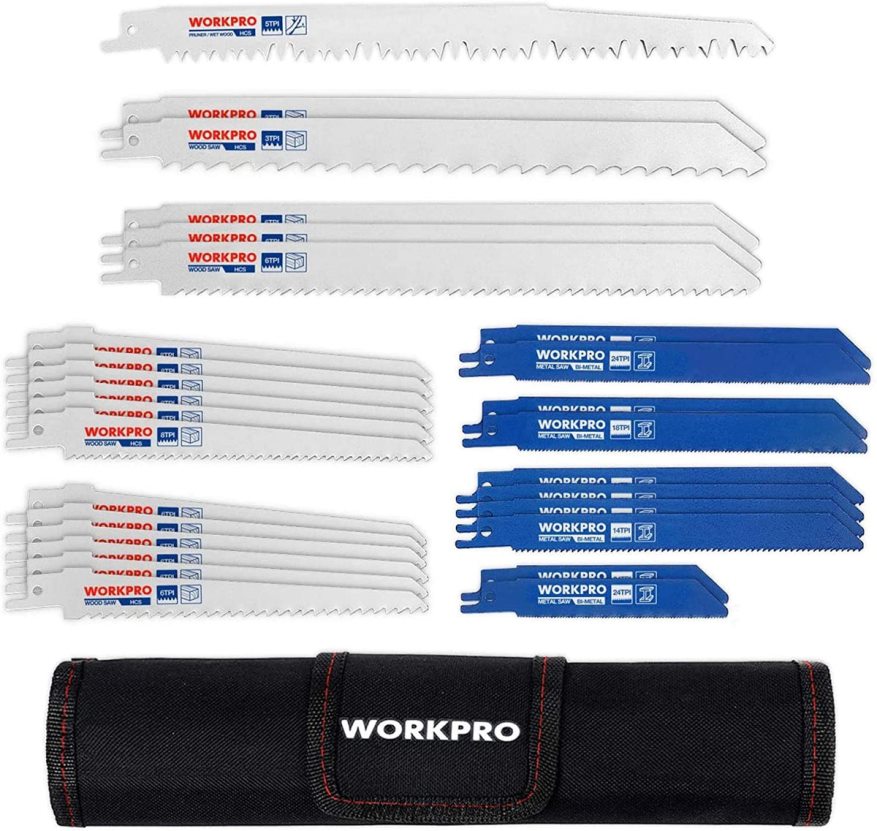 Ensemble de 32 lames de scie alternative avec pochette de rangement Z2LXTF138 utile WORKPRO outil Ensemble de 32 lames de scie alternative avec pochette de rangement Z2LXTF138 utile WORKPRO outil